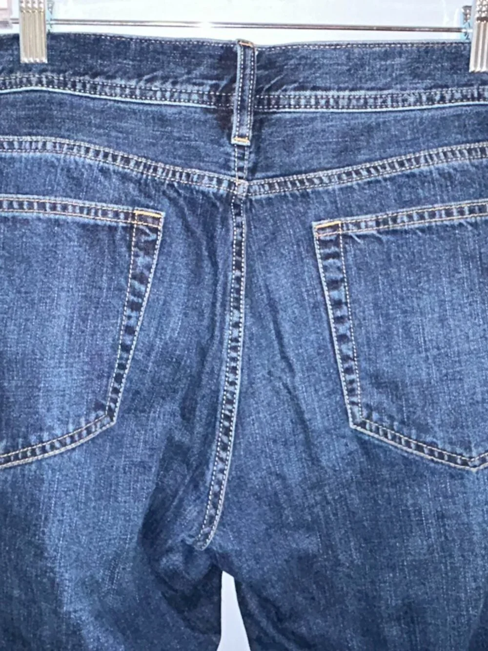 J. Crew The Sutton Flannel Lined Jeans, Men 33x32, dark wash, straight